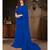 Blue Plain Georgette saree with blouse