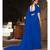Blue Plain Georgette saree with blouse