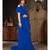 Blue Plain Georgette saree with blouse