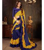 Blue Plain Georgette saree with blouse
