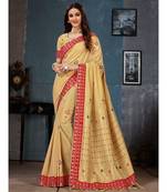Beige Embroidered Art Silk saree with blouse