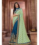 Green Embroidered Art Silk saree with blouse