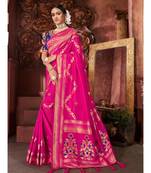 Pink Woven banarasi saree with blouse