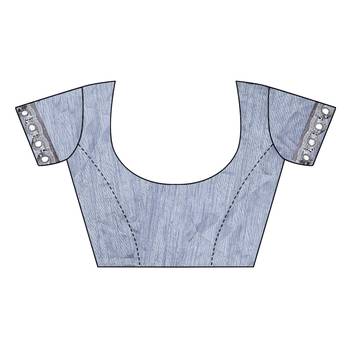 Grey printed lycra saree with blouse 5