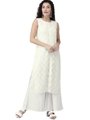 Off-white self design crepe salwar 1