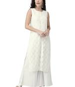 Off-white self design crepe salwar