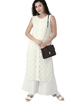 Off-white self design crepe salwar 4