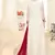 Off-White Embroidered Faux Georgette Islamic Style Salwar Suit Dupatta With Koti