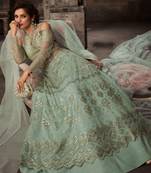 Light-Green Embroidered Net Salwar
