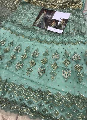Light-Green Embroidered Net Salwar 4