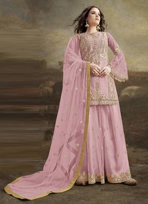 Pink Embroidered Net Salwar 1