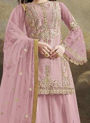 Pink Embroidered Net Salwar 2