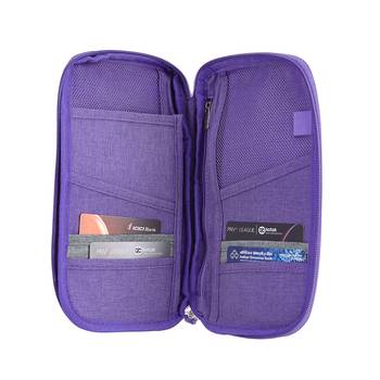 Purple Travel Wallet Document Organizer Bag, Passport Holder Bag 1 Pcs Set 2