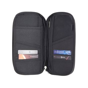 Black Travel Wallet Document Organizer, Family Passport Holder Bag 1 Pcs Set 2