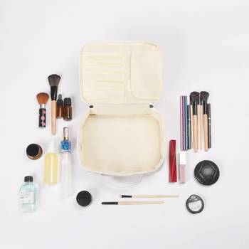 White Travel Makeup Bags Cosmetic Case Organizer Portable Storage Bag 1 Pcs Set 3