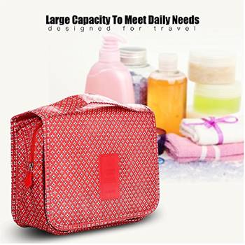 Red Multi Functional Toiletry Bag Cosmetic Organizer Bag 1 Pcs Set 3