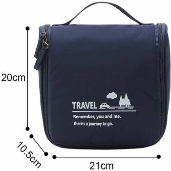 Navy Blue Multi Functional Travel Organizer Accessory Toiletry Bag 1 Pcs Set 2