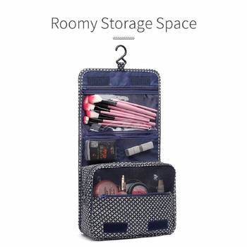 Navy Blue Multi Functional Toiletry Cosmetic Organizer Bag 1 Pcs Set 2