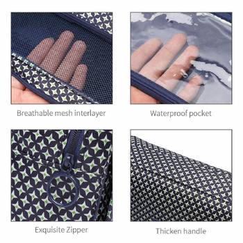 Navy Blue Multi Functional Toiletry Cosmetic Organizer Bag 1 Pcs Set 3