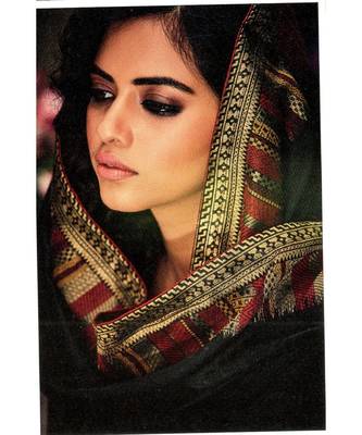 Maroon Embroidered Cotton Unstitched Salwar 3