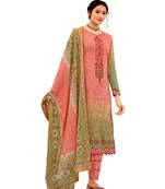 Pink Embroidered Cotton Unstitched Salwar