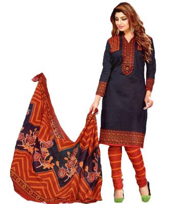 Multicolor Printed Cotton Unstitched Salwar 1