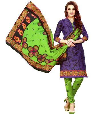 Multicolor Printed Cotton Unstitched Salwar 1