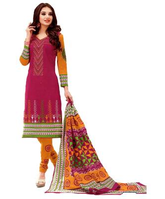 Multicolor Printed Cotton Unstitched Salwar 1