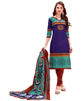Multicolor Printed Cotton Unstitched Salwar 1