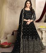 Black embroidered georgette salwar