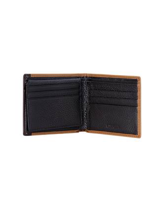 Coffee Color Solid Pattern RFID Two Fold Wallet For Mens 3
