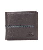 Brown Color Solid Pattern RFID Two Fold Wallet For Mens