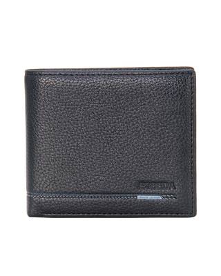 Black Color Solid Pattern RFID Two Fold Wallet For Mens 1