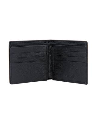Black Color Solid Pattern RFID Two Fold Wallet For Mens 3