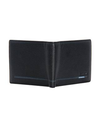 Black Color Solid Pattern RFID Two Fold Wallet For Mens 4