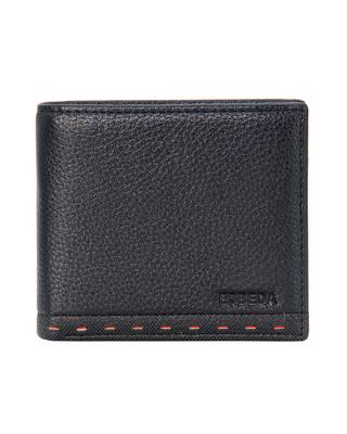 Black Color Solid Pattern RFID Two Fold Wallet For Mens 1