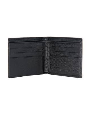 Black Color Solid Pattern RFID Two Fold Wallet For Mens 3