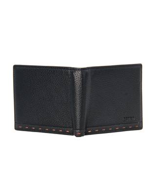 Black Color Solid Pattern RFID Two Fold Wallet For Mens 4