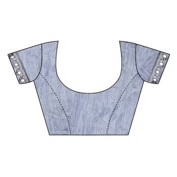 Grey printed lycra saree with blouse 5