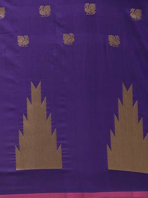 Purple woven silk blend saree with blouse 3