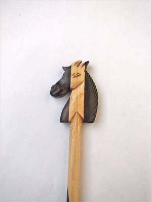 Jain Exports Multicolor Horse face Wooden HairStick 2