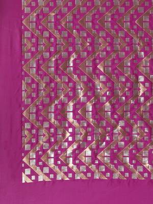 Grey woven silk blend saree with blouse 4