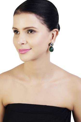 Green
 diamond earrings
