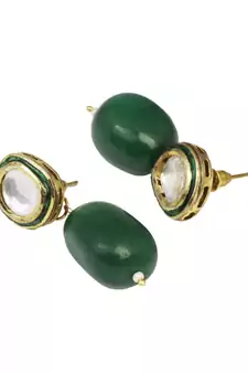 Green
 diamond earrings