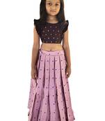 Kids Maroon Blouse And Pink Lehenga Choli