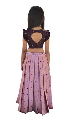 Kids Maroon Blouse And Pink Lehenga Choli 2