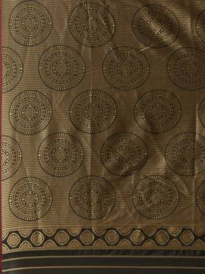 Black woven silk blend saree with blouse 4