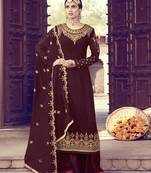 Maroon Embroidered Georgette Salwar