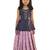 Kids Blue Top And Pink Lehenga Choli