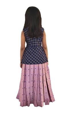 Kids Blue Top And Pink Lehenga Choli 2